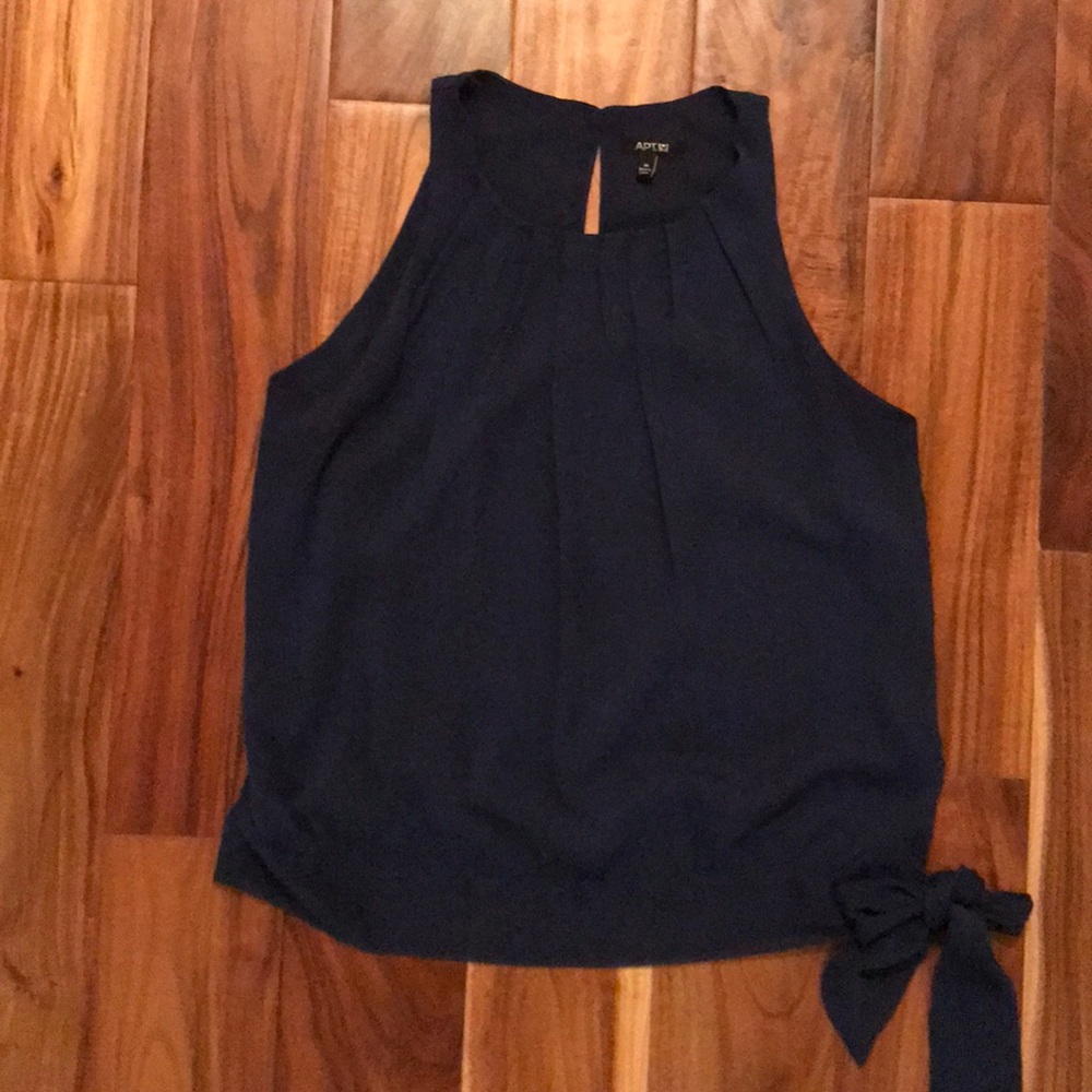 APT. 9 blue tank top with tie detail, M